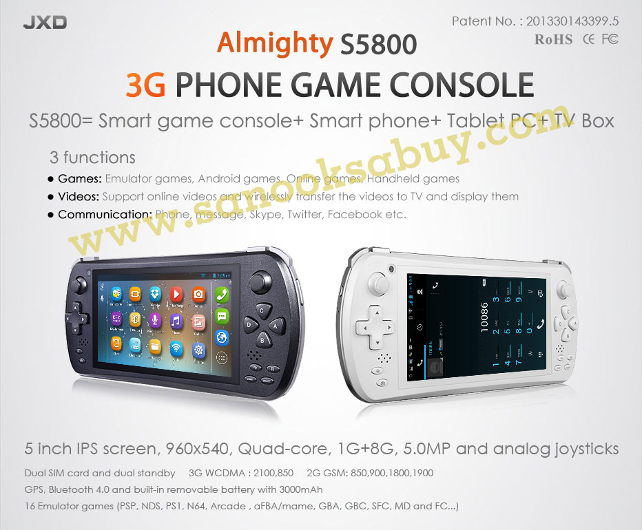 เครื่องเกมส์ โทรศัพท์มือถือ JXD s5800 พกมือถือ ได้เครื่องเกมส์ ได้เกมส์คอนโซล แถมเกมส์กว่า 4000 กว่าเกมส์ พาไปมันส์ได้ทุ รูปที่ 3