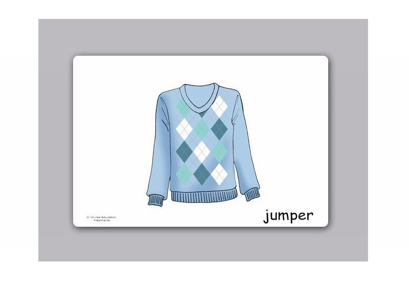 บัตรคำ ชุด เครื่องแต่งกาย สำหรับสอนภาษาอังกฤษ Clothes Flash Cards รูปที่ 3