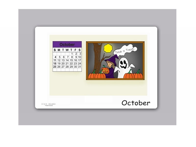 บัตรคำ ชุด เดือน สำหรับสอนภาษาอังกฤษ Months Flash Cards รูปที่ 4