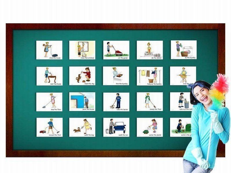 บัตรคำ ชุด งานบ้าน สำหรับสอนภาษาอังกฤษ Chores Flash Cards รูปที่ 2