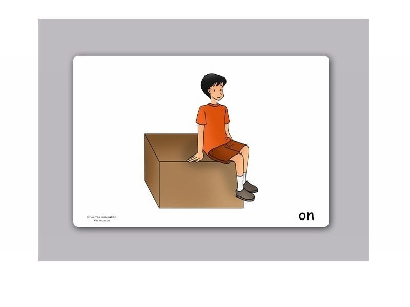 บัตรคำ ชุด คำบุพบท สำหรับสอนภาษาอังกฤษ Prepositions Flash Cards รูปที่ 3