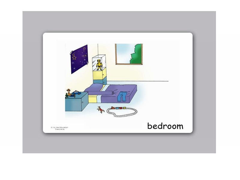 บัตรคำ ชุด บ้าน และ ห้องต่างๆ สำหรับสอนภาษาอังกฤษ House and Rooms Flash Cards รูปที่ 3