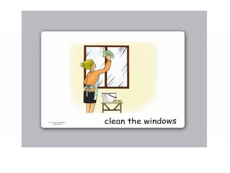 บัตรคำ ชุด งานบ้าน สำหรับสอนภาษาอังกฤษ Chores Flash Cards รูปที่ 3