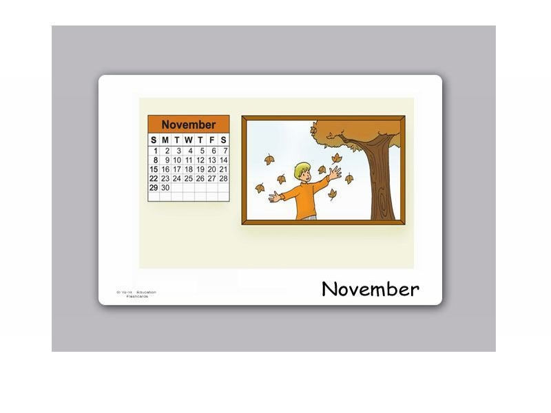 บัตรคำ ชุด เดือน สำหรับสอนภาษาอังกฤษ Months Flash Cards รูปที่ 3