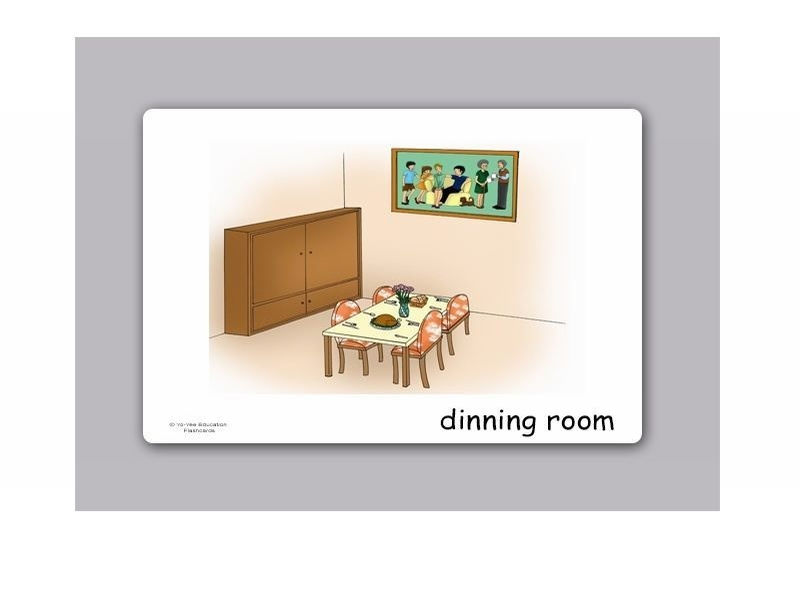 บัตรคำ ชุด บ้าน และ ห้องต่างๆ สำหรับสอนภาษาอังกฤษ House and Rooms Flash Cards รูปที่ 4