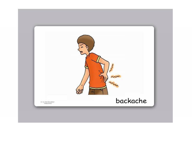 บัตรคำ ชุด อาการและการบาดเจ็บ สำหรับสอนภาษาอังกฤษ Aches and Symptoms Flash Cards รูปที่ 6