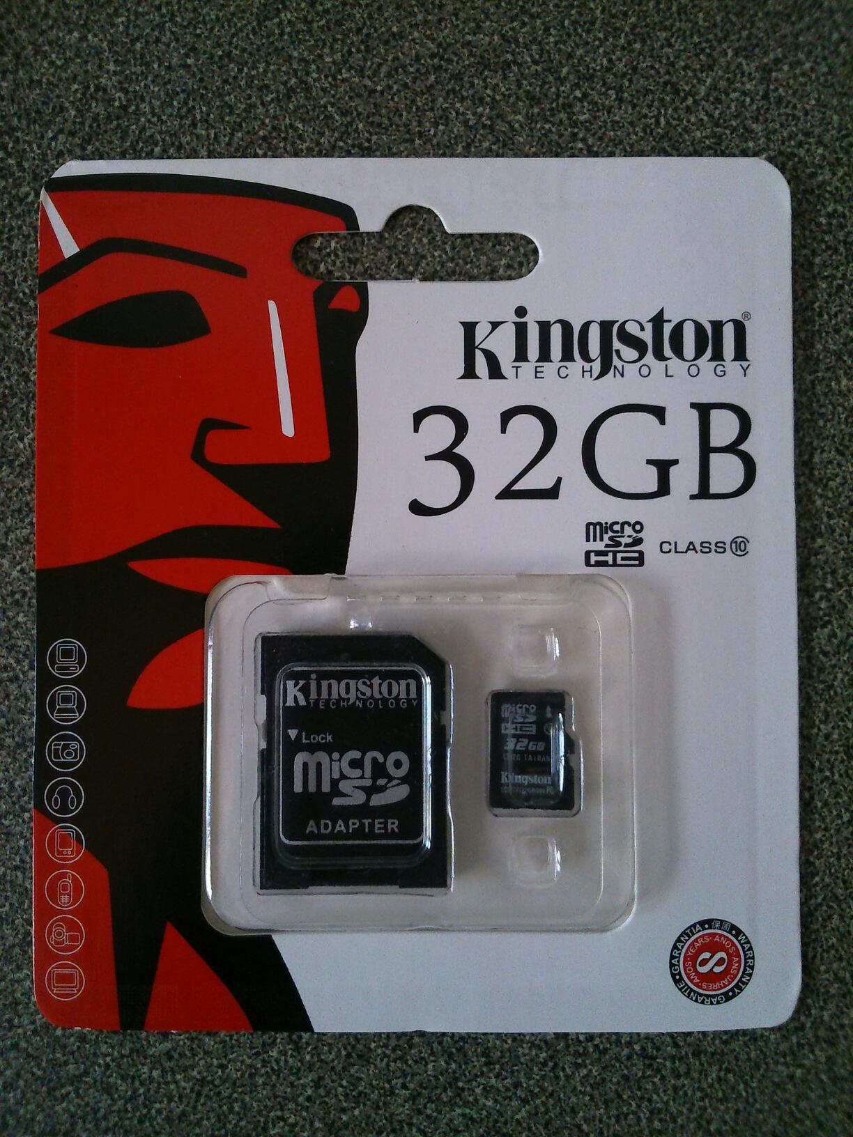 micro SD card ยี่ห้อ Kingston 32 GB class 10 ของใหม่ ราคา 330 บาท จัดส่งฟรี รูปที่ 1