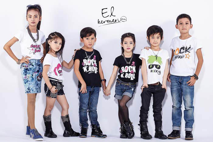 El-Hermano แอลเฮอร์มาโน่ เสื้อยืดเด็กหญิง เสื้อยืดเด็กชาย ราคาถูก สไตล์ร็อค รูปที่ 1
