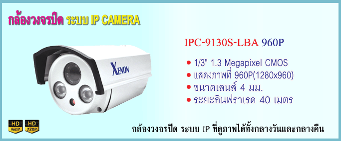 กล้องวงจรปิด ระบบ IP Camera 1.3 Megapixel CMOS รูปที่ 1