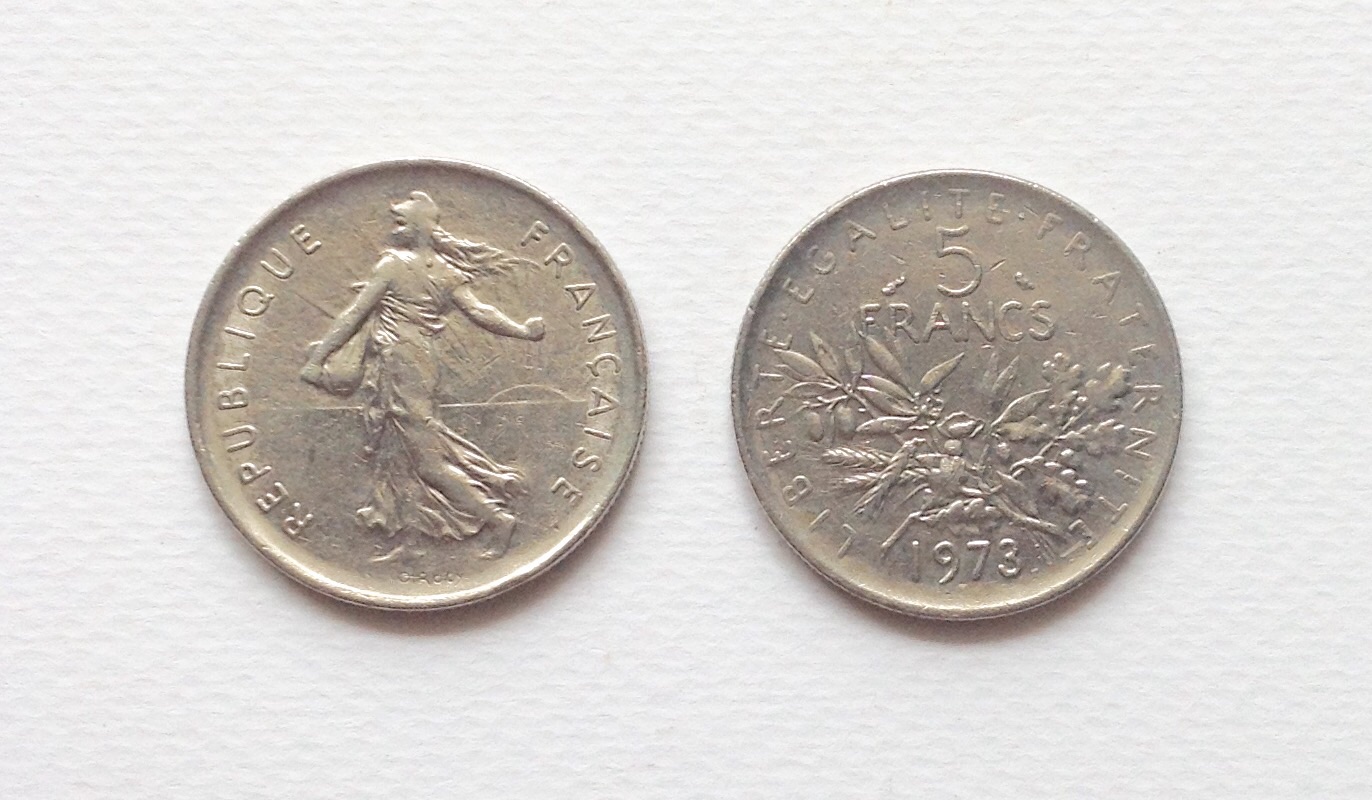 ขายเหรียญเก่าฝรั่งเศส ปี 1969 - 1978 มีรวม 10 เหรียญ รูปที่ 1