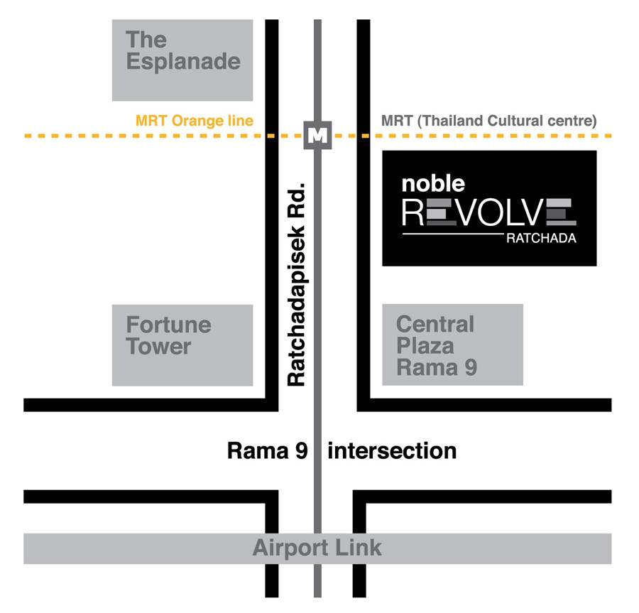 ขายดาวน์คอนโด Noble Revolve Ratchada 2 ติดรถไฟฟ้า MRT ศูนย์วัฒนธรรม รูปที่ 1