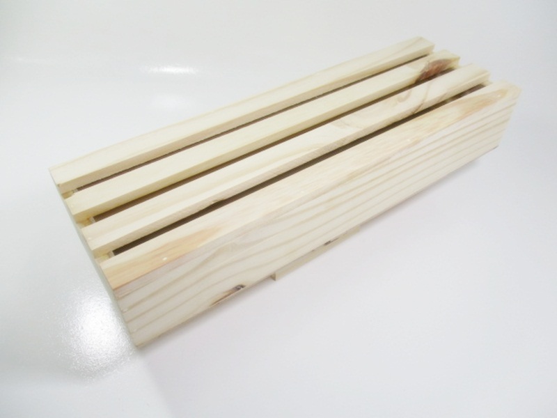 กล่องไม้สนฝาครอบแบบระแนงขนาด 15x38x7cm รูปที่ 2