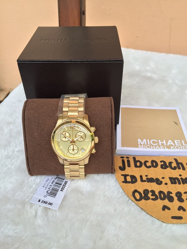 Michael Kors MK5384 Women's Chronograph Mini Runway Gold-Tone Stainless Steel Bracelet Watch รูปที่ 1