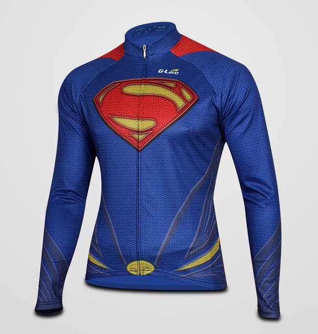 เสื้อปั่นจักรยาน superman สีน้ำเงิน - กางเกงขายาวสีน้ำเงิน size L ชุดปั่นจักรยานราคาถูก(พร้อมส่ง) 034159 รูปที่ 2