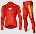 เสื้อปั่นจักรยาน IronMan สีแดง แขนยาว - กางเกงขายาวสีแดง size M ชุดปั่นจักรยานราคาถูก(พร้อมส่ง) 034163