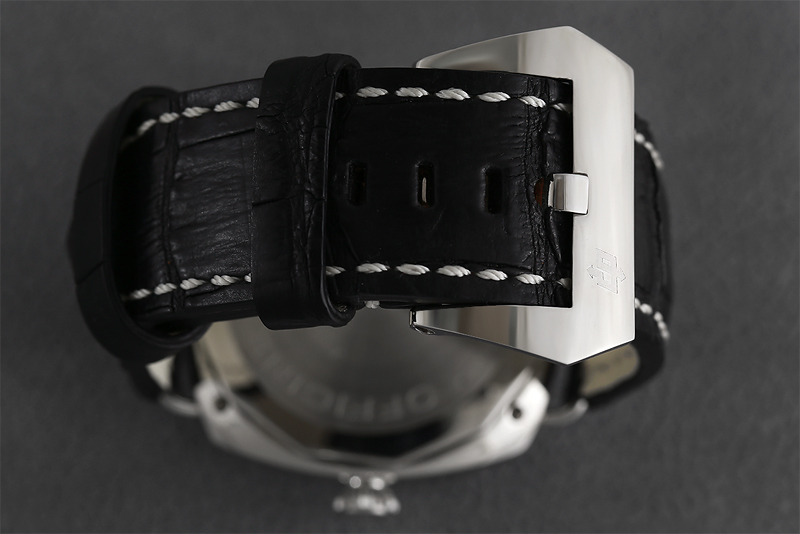 PANERAI PAM 380 SERIES N รุ่นฮิต ใบไทย ของครบ King Size 45 mm. Series N หน้าปัดสีดำ มีโลโก้ ระบบไขลาน สายหนังจรเข้แท้ รูปที่ 4