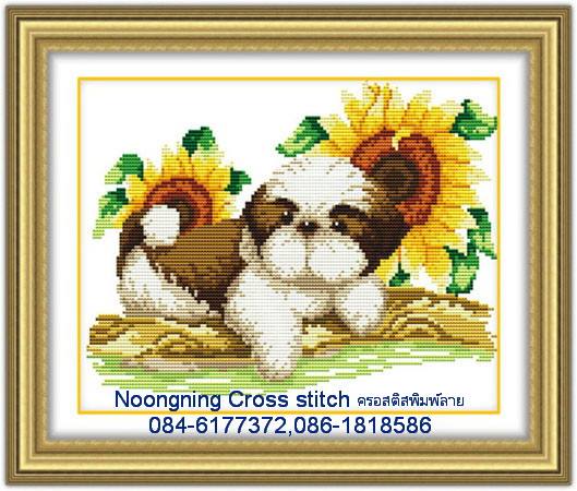 ร้านNoongningcrorssstitch ครอสติสพิมพ์ลาย (จำหน่าย ชุดปักครอสติสจีนสวยๆ พิมพ์ลายลงบนผ้า,ครอสติสปักสำเร็จ ตกแต่งบ้าน )107 รูปที่ 1