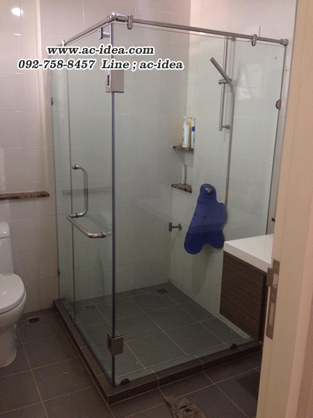 กระจกห้องน้ำ(อบเทมเปอร์) กระจกชาวเวอร์ กระจกกั้นอาบน้ำ ตู้อาบน้ำ ฉากกั้นอาบน้ำ อลูมิเนียม ผ้าม่าน รูปที่ 1