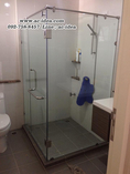 กระจกห้องน้ำ(อบเทมเปอร์) กระจกชาวเวอร์ กระจกกั้นอาบน้ำ ตู้อาบน้ำ ฉากกั้นอาบน้ำ อลูมิเนียม ผ้าม่าน