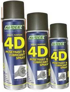 จำหน่าย Hardex 4 D Penetrant & Lubricant Spray สเปรย์เอนกประสงค์ , สเปรย์ป้องกันสนิม , สเปรย์ครอบจักรวาล,  คลายน๊อต รูปที่ 1