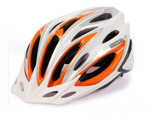 หมวกปั่นจักรยาน สีขาว ส้ม size 56-62 cm หมวกปั่นจักรยานราคาถูก(พร้อมส่ง)  034171 รูปที่ 1