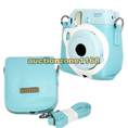 Fujifilm Instax Mini 8 Camera Protect Leather Case Bag Blue with Shoulder Strap BC27203