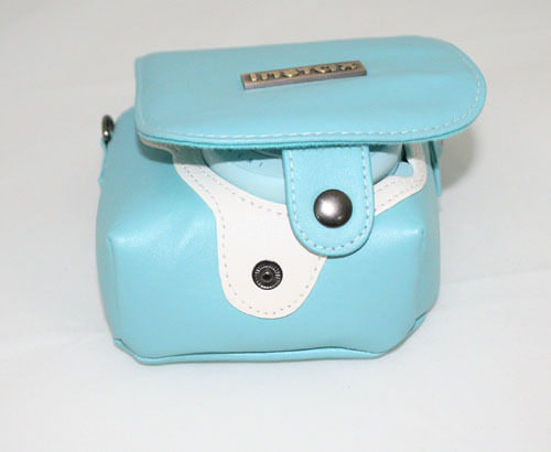 Fujifilm Instax Mini 8 Camera Protect Leather Case Bag Blue with Shoulder Strap BC27203 รูปที่ 3
