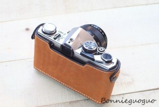 Handmade Genuine real leather bag case cover สำหรับ รุ่น OLYMPUS OM1 OM2 OM3 OM4 camera BC27212 รูปที่ 2
