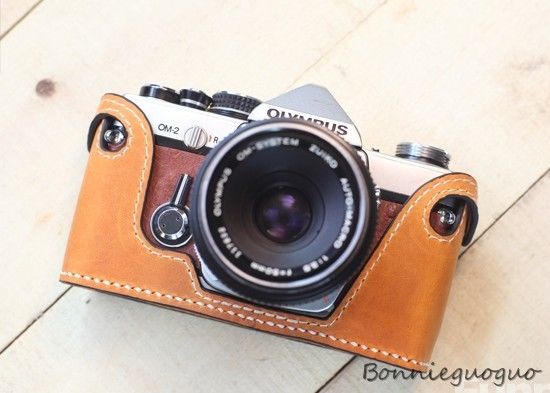 Handmade Genuine real leather bag case cover สำหรับ รุ่น OLYMPUS OM1 OM2 OM3 OM4 camera BC27212 รูปที่ 1