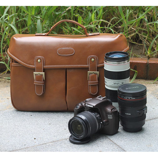 Men Women รูปแบบกันน้ำ Camera Shoulder Bag Padded สำหรับ รุ่น Canon Nikon Sony DSLR SLR BC27268 รูปที่ 2