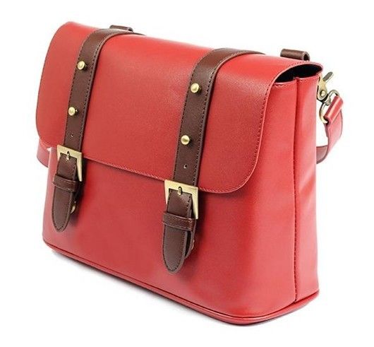 Photo Vintage Synthetic leather Bags DSLR SLR Camera Shoulder Bag Red Covers BC27289 รูปที่ 4