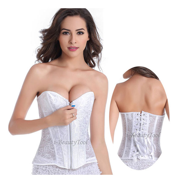 Corset คอร์เซ็ท สำหรับ ชุดเจ้าสาว ซิปหน้า - สีขาว รูปที่ 1