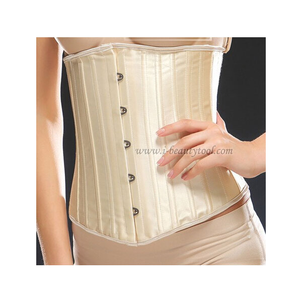 Corset คอร์เซ็ท ครึ่งตัว steel bone 26 แท่ง เกรดพรีเมี่ยม สีเนื้อทอง รูปที่ 1