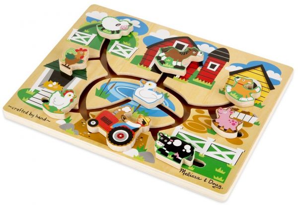 (Age 2 - 4) ของเล่นเสริมทักษะ พัฒนาการประสานงานตาและมือ Wooden สัตว์ Maze Puzzle Farm (Melissa & Doug) รูปที่ 2