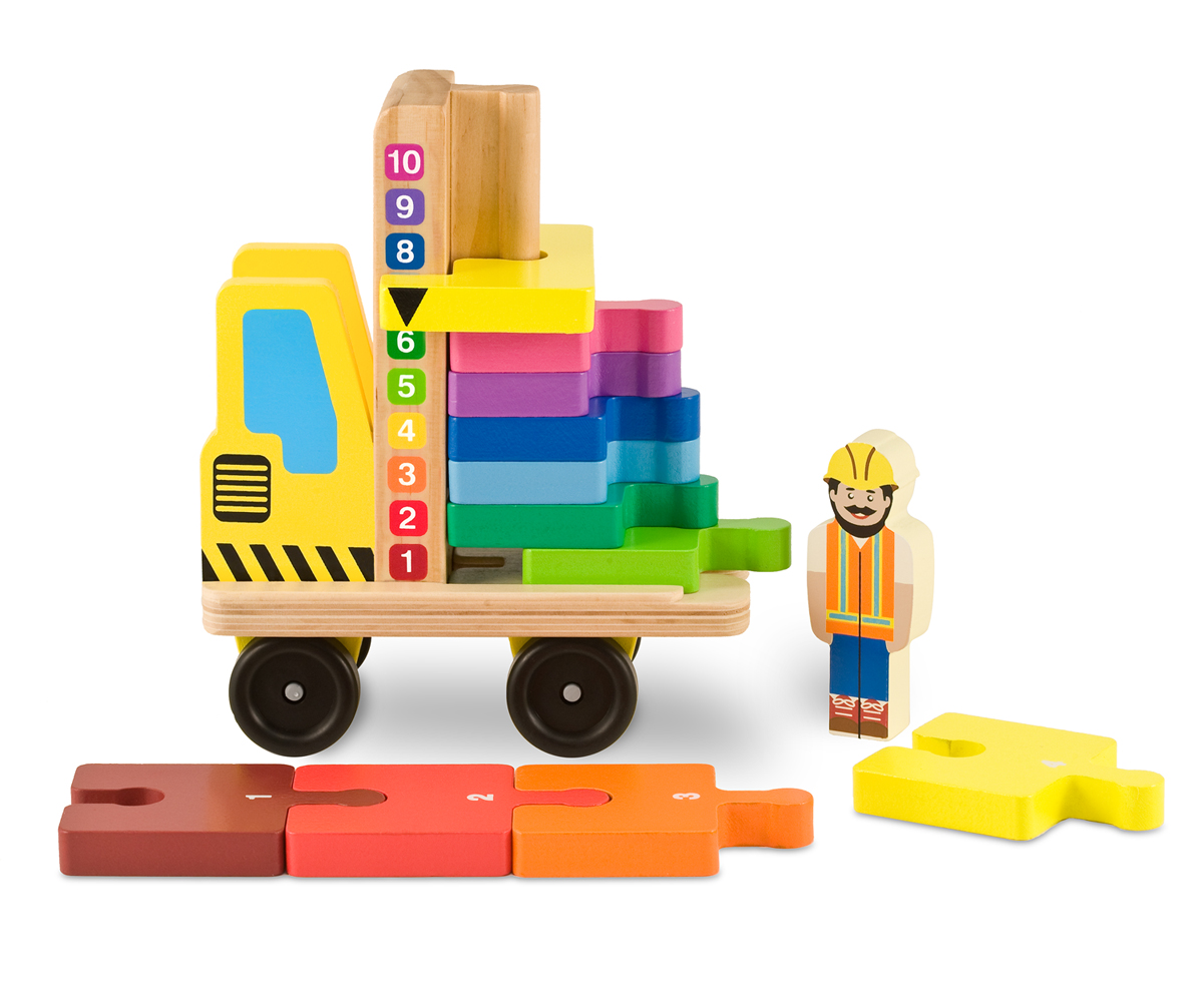 (Age 2 - 5) ของเล่นเสริมทักษะ เลข สี เปรียบเทียบขนาด Stack & Count Forklift (Melissa & Doug) รูปที่ 1