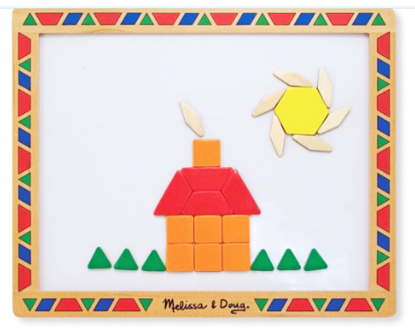 (Age 3.5 - 6) ของเล่นเสริมทักษะ ฝึกเชาว์ สี รูปทรง Magnetic Pattern Block Kit (Melissa & Doug) รูปที่ 2