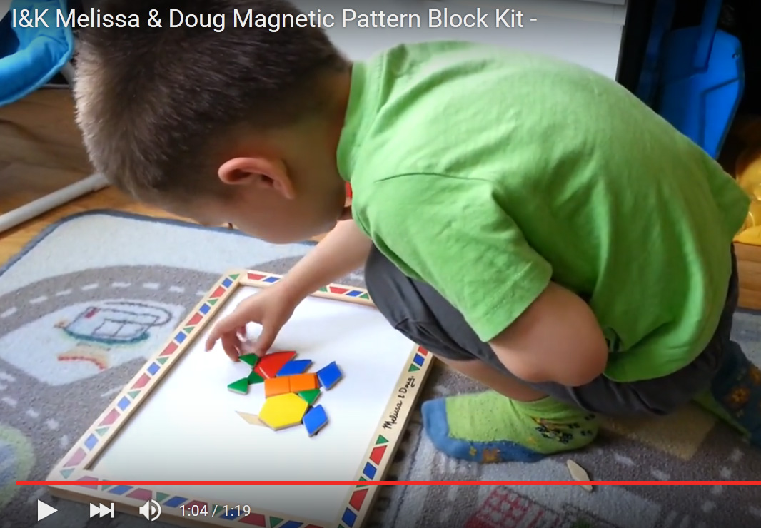 (Age 3.5 - 6) ของเล่นเสริมทักษะ ฝึกเชาว์ สี รูปทรง Magnetic Pattern Block Kit (Melissa & Doug) รูปที่ 3