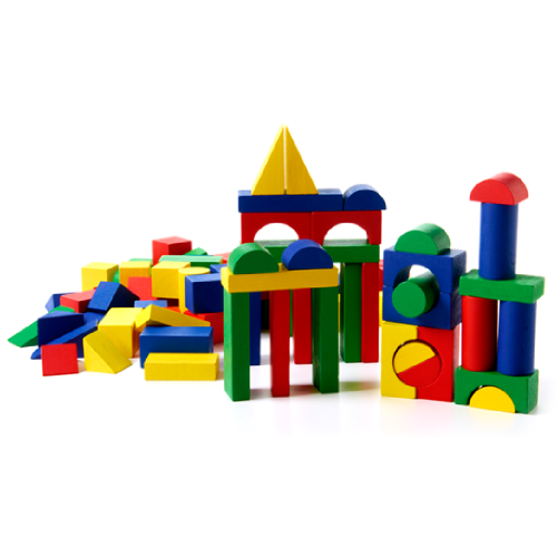 (Age 3 - 8) ของเล่นเสริมทักษะ สี Non-Toxic บล๊อกไม้คละรูปทรง 100 ชิ้น Wood Blocks Set (Melissa & Doug) รูปที่ 2
