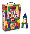 (Age 3 - 8) ของเล่นเสริมทักษะ สี Non-Toxic บล๊อกไม้คละรูปทรง 100 ชิ้น Wood Blocks Set (Melissa & Doug)