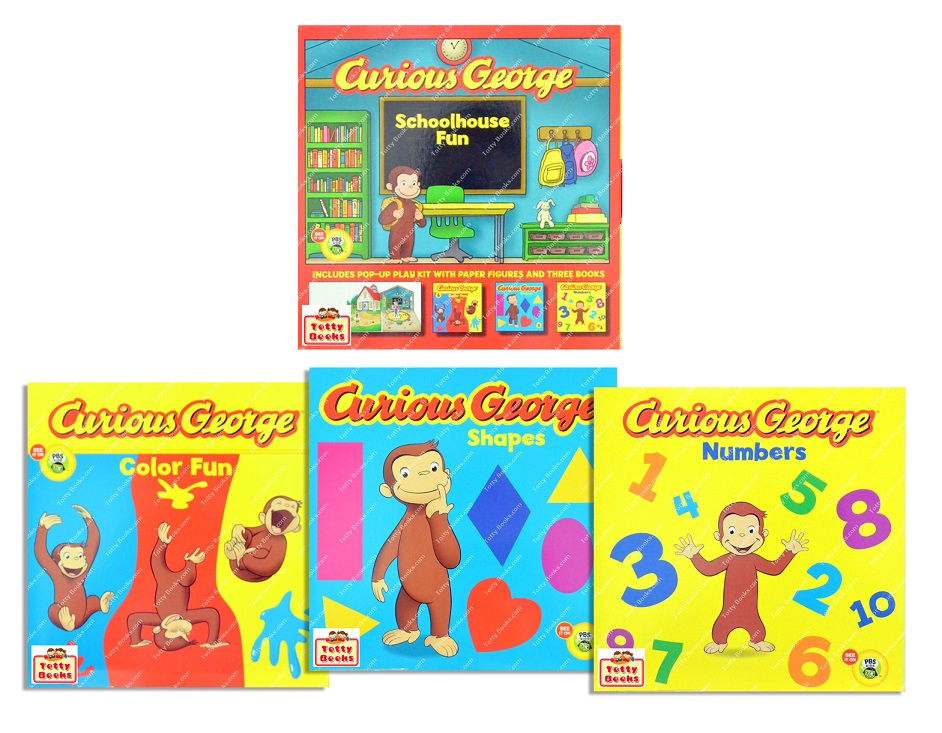 (Age 1 - 5) ชุดหนังสือ 3 เล่ม สอน สี รูปทรง ตัวเลข Curious George Schoolhouse Fun (3 books) รูปที่ 1