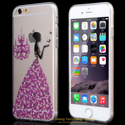 เคสไอโฟน6พลัส เคสTPU ประดับคริสตัลฝาหลังสวยงาม รูปที่ 4