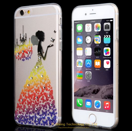 เคสไอโฟน6พลัส เคสTPU ประดับคริสตัลฝาหลังสวยงาม รูปที่ 3
