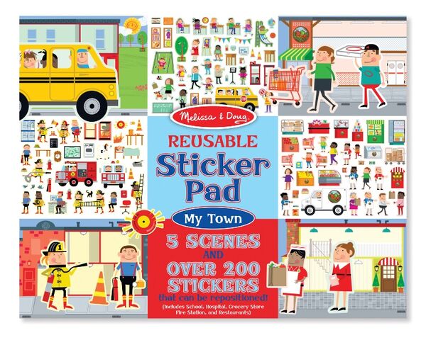 (Age 2 - 6) หนังสือสติ๊กเกอร์ติดใหม่ได้ เมือง อาชีพ ส่งเสริมจินตนาการ 200+ สติ๊กเกอร์ Reusable Sticker Pad - My Town (20 รูปที่ 3