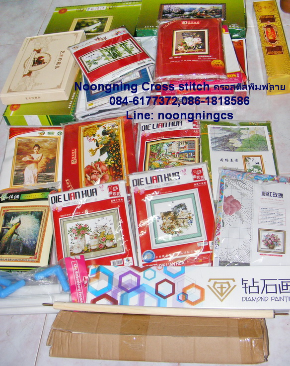 ร้านNoongningcrorssstitch ครอสติสพิมพ์ลาย (จำหน่าย ชุดปักครอสติสจีนสวยๆ พิมพ์ลายลงบนผ้า,ครอสติสปักสำเร็จ ตกแต่งบ้าน )109 รูปที่ 6