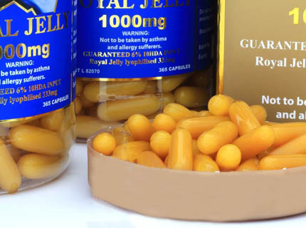 Royal jelly 1000mg (6%) 10HDA 20mg บำรุงร่างกาย เพิ่มภูมิต้านทาน ผิวสวย หน้าใส แลดูอ่อนวัย นมผึ้งหรือรอยัลเยลลี่ (Royal รูปที่ 1