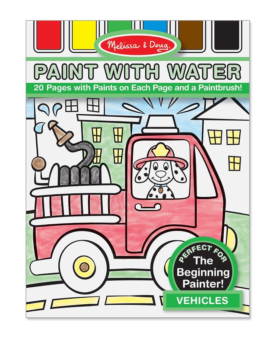 (Age 3 - 6) สมุดระบายสี ไม่เลอะเทอะบ้านและมือ รถ ยานพาหนะ Mess-Free Paint with Water (Vehicles) รูปที่ 1