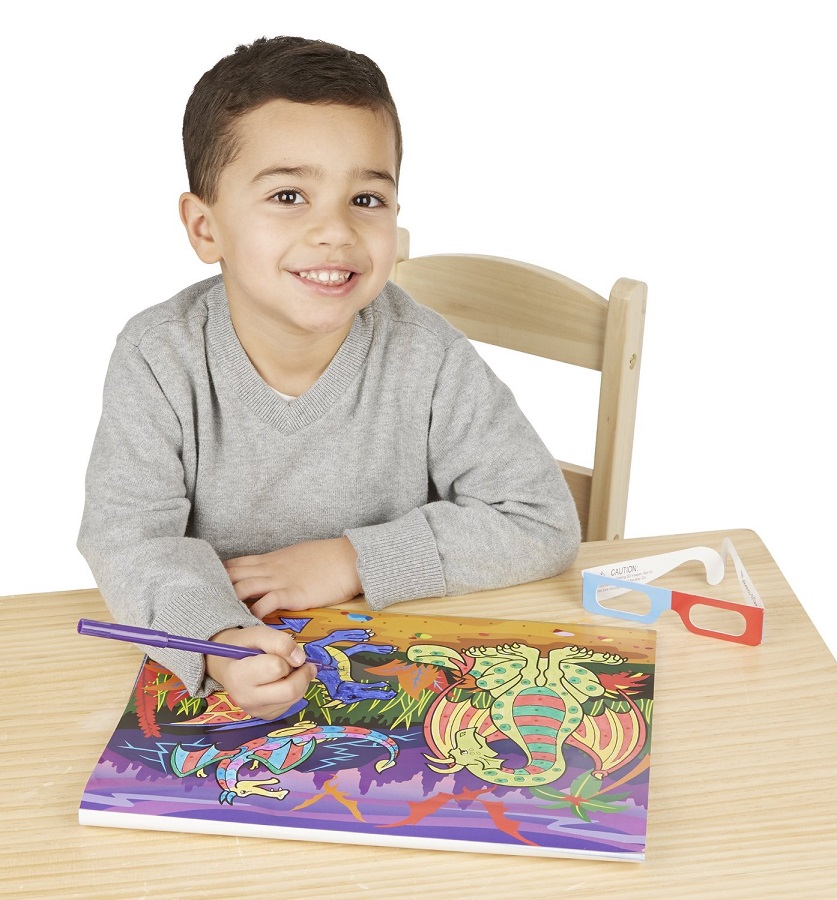 (Age 4 - 7) แผ่นภาพระบายสี ขนาดใหญ่ ภาพสามมิติ 3D Marker Coloring Pad - Boy (Melissa & Doug) รูปที่ 2