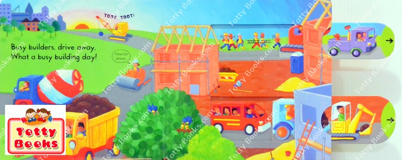 (Age Newborn - 4) หนังสือบอร์ดบุ๊ก กระดาษหนา ภาพขยับได้ (ฝึกทักษะการใช้นิ้ว) Busy Builder (Push-Pull Slide, Board Book) รูปที่ 3