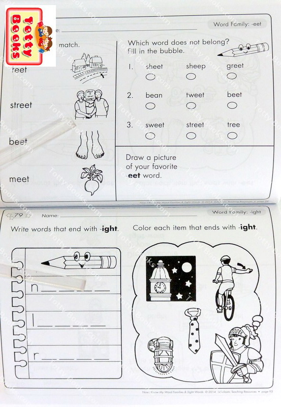 (Age 2.5 - 6) แบบฝึกหัดฝึกอ่าน Word Families & Sight Words ( Scholastic) รูปที่ 3