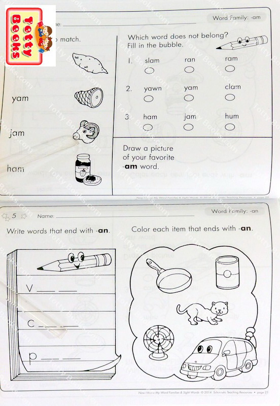 (Age 2.5 - 6) แบบฝึกหัดฝึกอ่าน Word Families & Sight Words ( Scholastic) รูปที่ 2